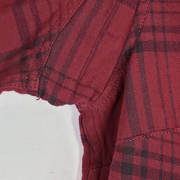 Duluth Trading Co. Womens Small Red Plaid Long Sleeve Button Up Shirt - Picture 5 of 8
